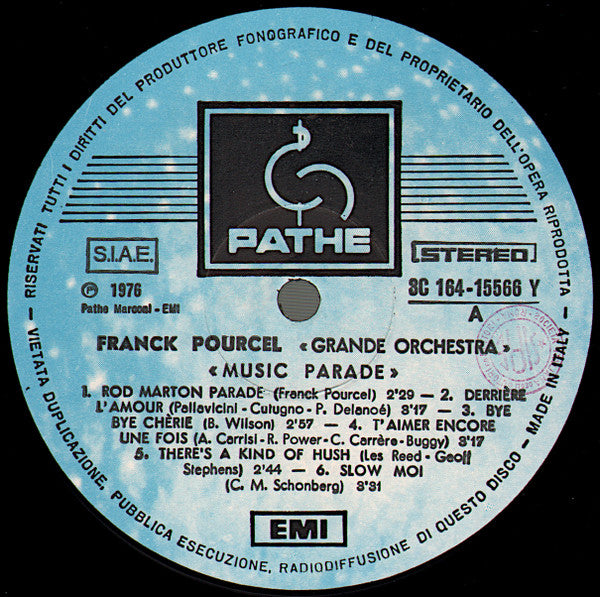 Franck Pourcel Et Son Grand Orchestre – Music Parade (LP, Album, Compilation, Italy - 1976)