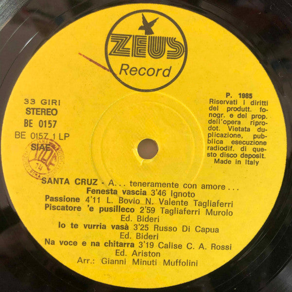 Santa Cruz (18) – A... Teneramente Con Amore... (LP, Album, Italy - 1985)