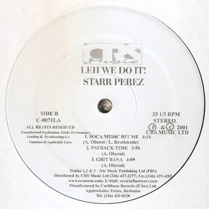 Starr Perez – Leh We Do It! (12", Barbados - 2001)