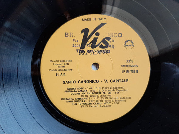 Santo Canonico – 'A Capitale (LP, Album, Italy - 1985)