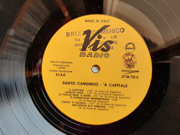 Santo Canonico – 'A Capitale (LP, Album, Italy - 1985)