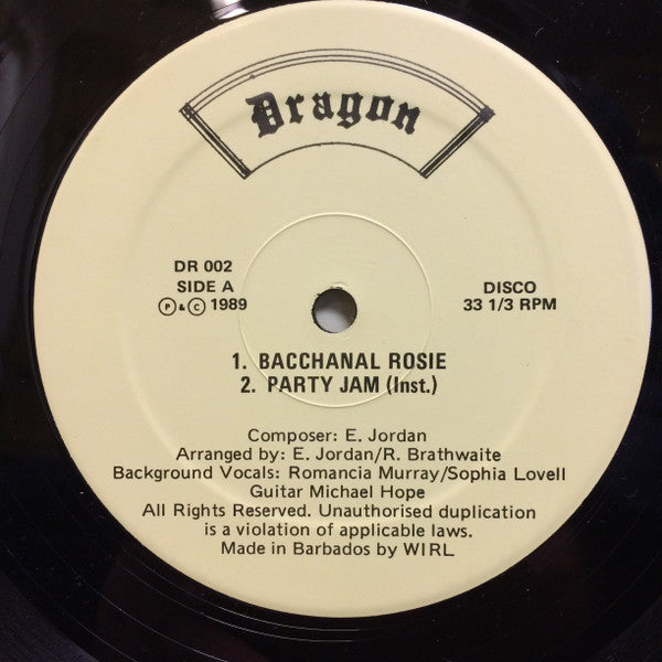 Mighty Dragon – Bacchanal Rosie (12", Barbados - 1989)