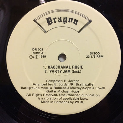 Mighty Dragon – Bacchanal Rosie (12", Barbados - 1989)