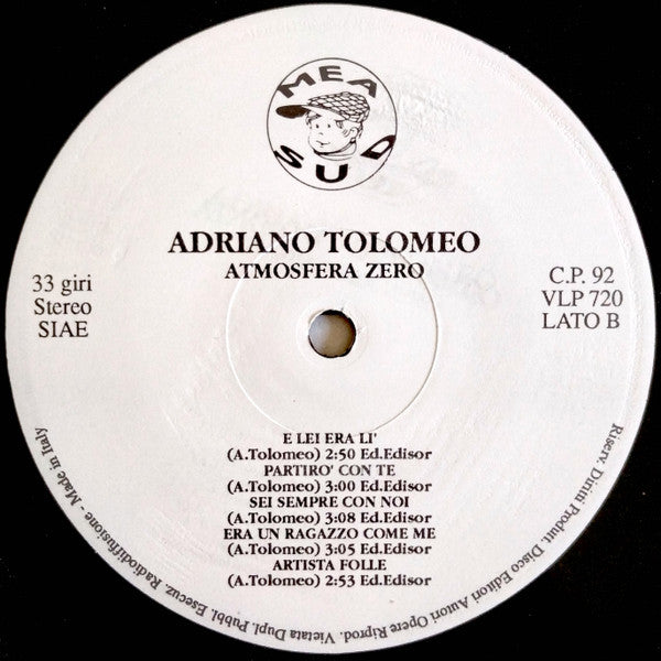 Adriano Tolomeo – Atmosfera Zero (LP, Album, Italy - 1992)