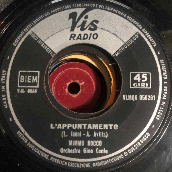 Mimmo Rocco – L'Appuntamento / Capriccio 'E Mare (7", Italy - 1964)