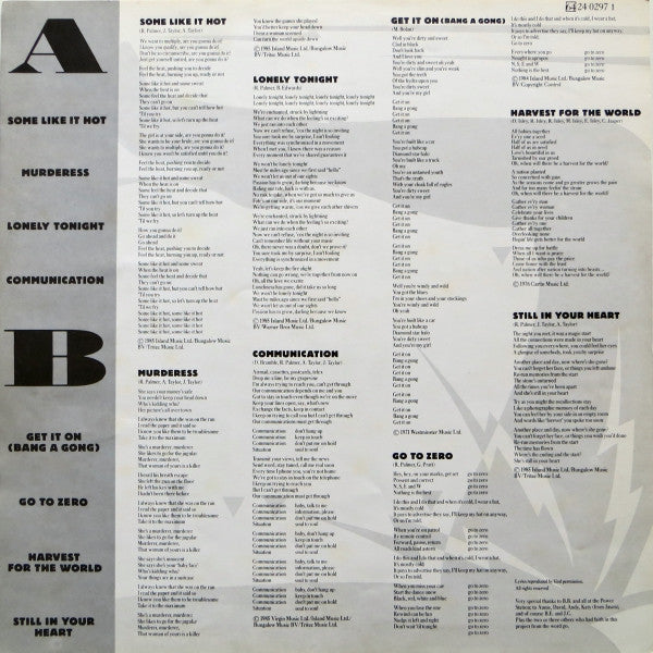 The Power Station – The Power Station 33⅓ (LP, Album, Italy - 1985)