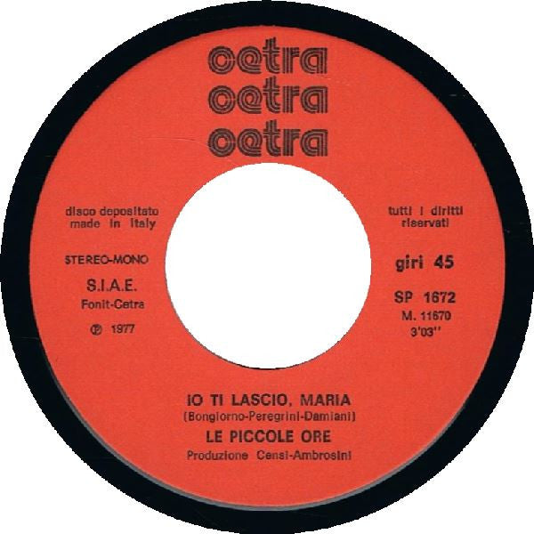 Le Piccole Ore – Scommettiamo?  (7", Italy - 1977)