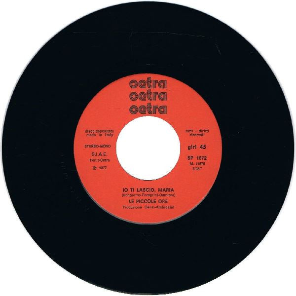 Le Piccole Ore – Scommettiamo?  (7", Italy - 1977)