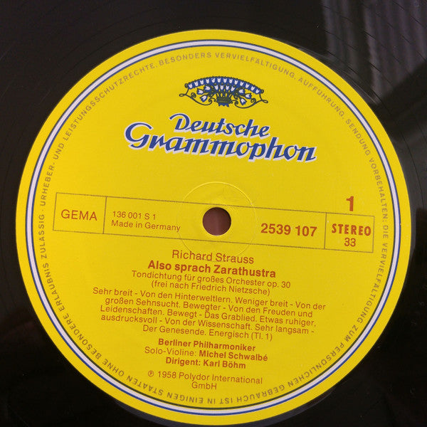 Richard Strauss, Berliner Philharmoniker – Also Sprach Zarathustra (LP, Compilation, Germany)