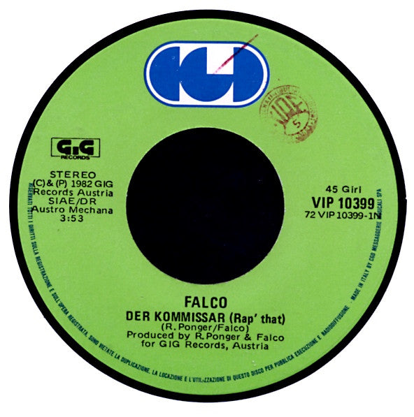 Falco – Der Kommissar (7", Italy - 1982)
