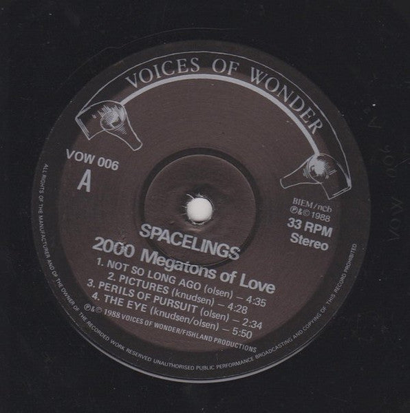 Spacelings – 2000 Megatons Of Love (LP, Album, Norway - 1988)