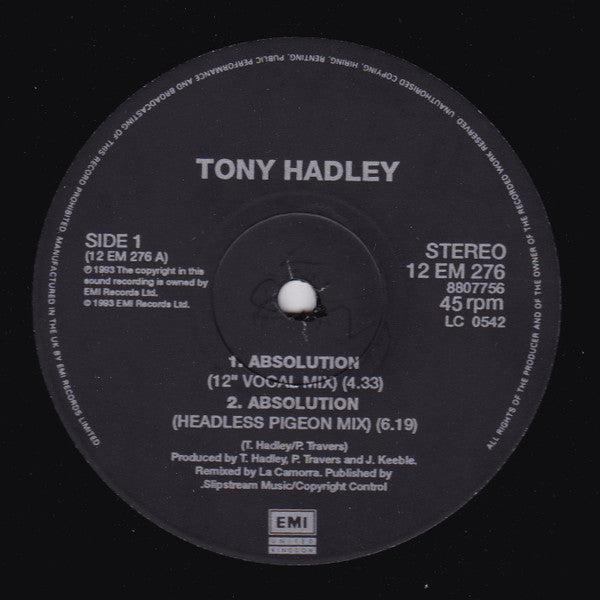 Tony Hadley – Absolution (12", UK - 1993)