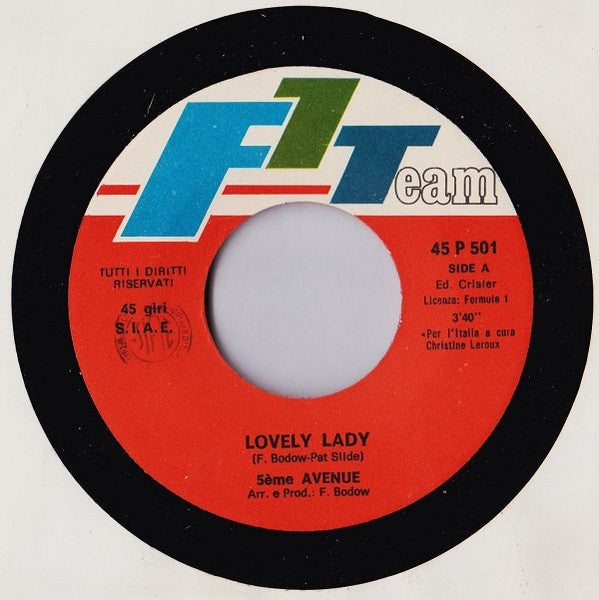 5ème Avenue (4) – Lovely Lady (7", Italy - 1978)
