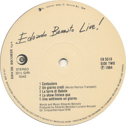 Edoardo Bennato – Edoardo Bennato Live ! - È Goal ! (LP, Album, Italy - 1984)