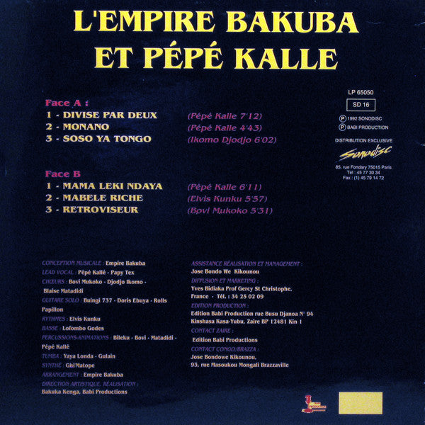 Empire Bakuba, Pépé Kallé – Divisé Par Deux  (LP, Album, France - 1992)