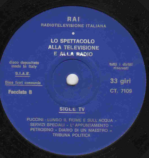 Various – Lo Spettacolo Alla Televisione E Alla Radio (7", Italy - 1973)