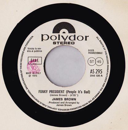 Timmy Thomas, James Brown – You're The Song (I've Always Wanted To Sing) / Funky President (People It's Bad) (7", Italy - 1975)