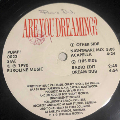 Twenty 4 Seven, Captain Hollywood – Are You Dreaming? (12", Italy - 1990)