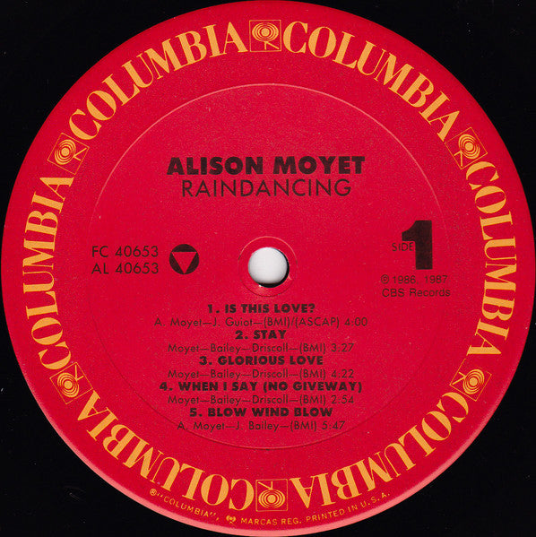 Alison Moyet – Raindancing (LP, Album, US - 1987)