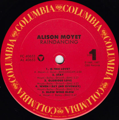 Alison Moyet – Raindancing (LP, Album, US - 1987)