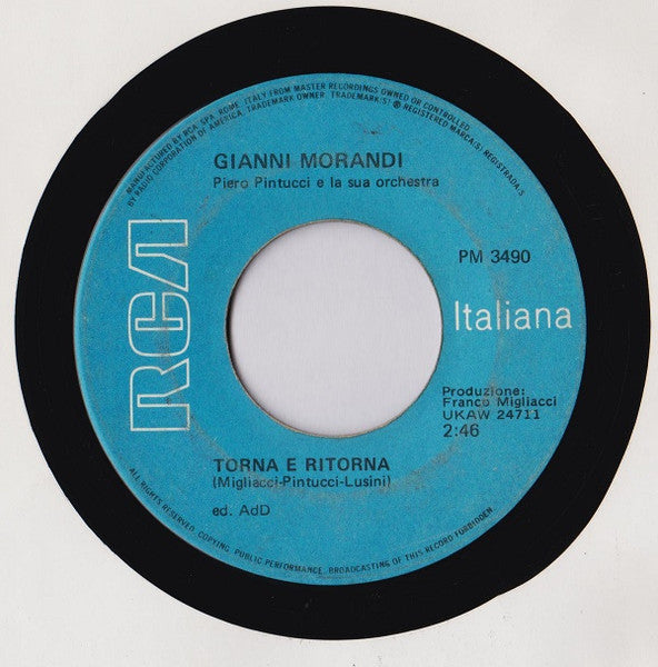 Gianni Morandi – Parlami D'Amore / Torna E Ritorna (7", Italy - 1969)