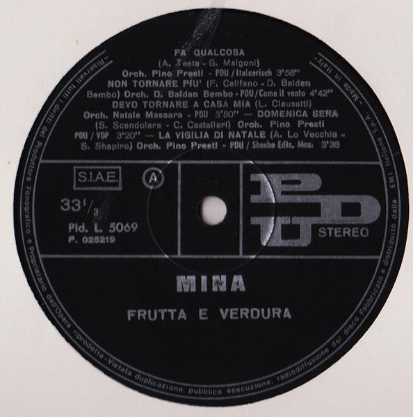 Mina (3) – Frutta E Verdura (LP, Album, Italy - 1973)