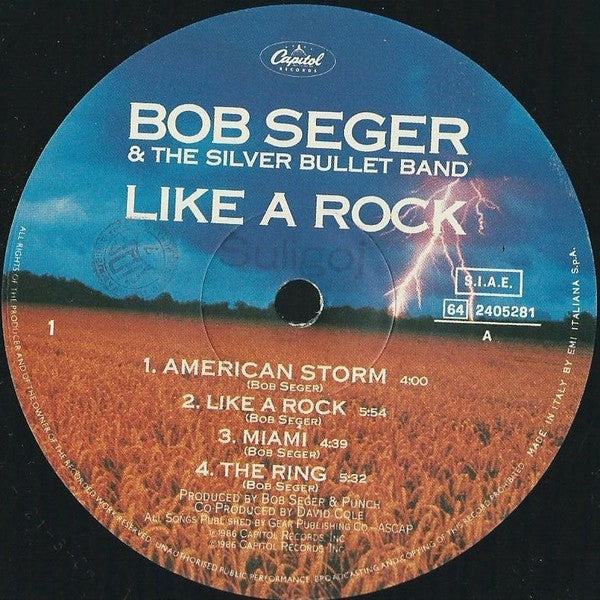Bob Seger And The Silver Bullet Band – Like A Rock (LP, Album, Italy - 1986)