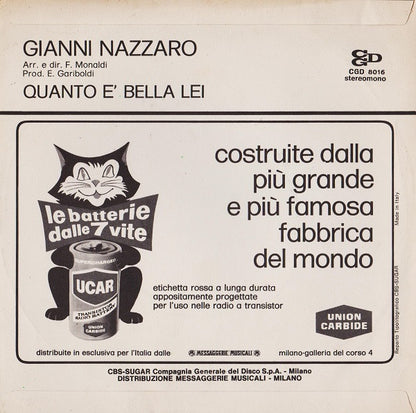 Gianni Nazzaro – Quanto È Bella Lei  (7", Italy - 1972)