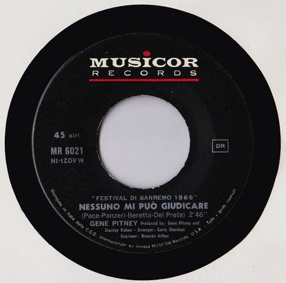 Gene Pitney – Nessuno Mi Può Giudicare (7", Italy - 1966)