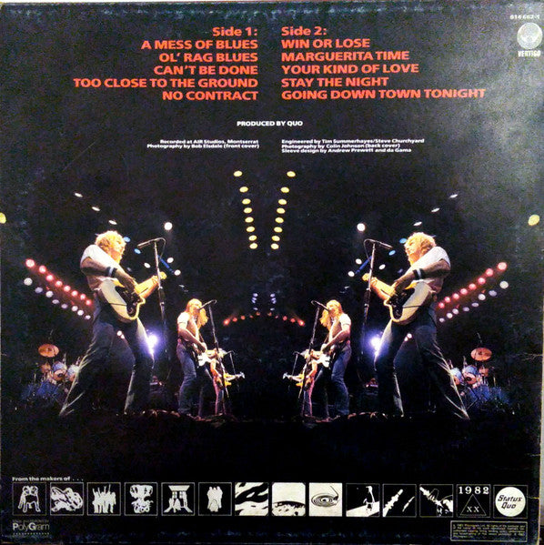 Status Quo – Back To Back (LP, Album, Italy - 1983)