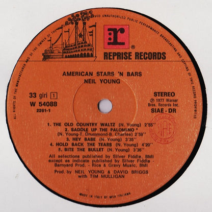 Neil Young – American Stars 'N Bars (LP, Album, Italy - 1977)