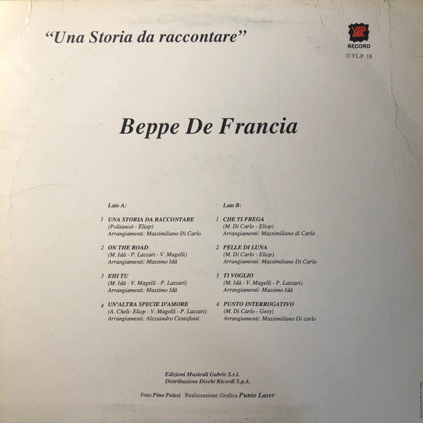 Beppe Di Francia – Una Storia Da Raccontare (LP, Album, Italy - 1990)