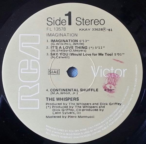 The Whispers – Imagination (LP, Album, Italy - 1981)