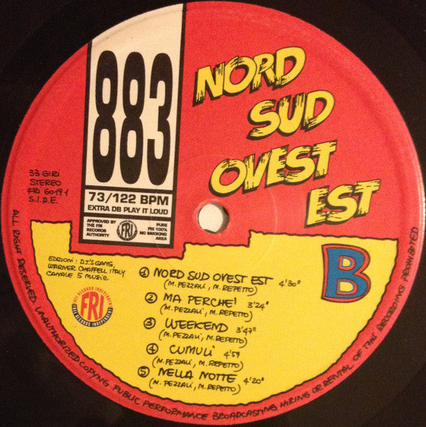 883 – Nord Sud Ovest Est (LP, Album, Italy - 1993)