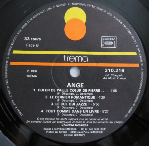 Ange (4) – Egna (LP, Album, France - 1986)