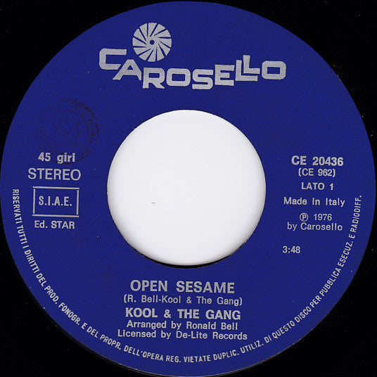 Kool & The Gang – Open Sesame (7", Italy - 1976)