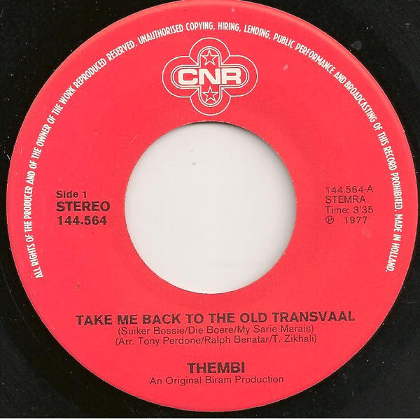Thembi – Take Me Back To The Old Transvaal (7", Netherlands - 1977)