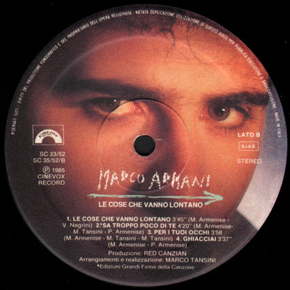 Marco Armani – Le Cose Che Vanno Lontano (LP, Album, Italy - 1985)