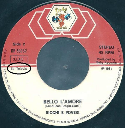Ricchi E Poveri – Sarà Perché Ti Amo (7", Italy - 1981)
