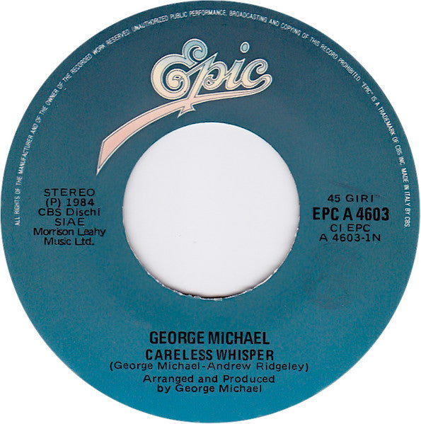 George Michael – Careless Whisper (7", Italy - 1984)