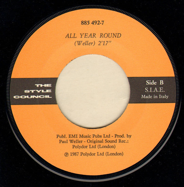 The Style Council – It Didn't Matter / All Year Round (7", Italy - 1987)