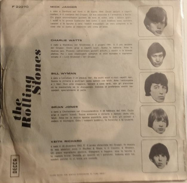 The Rolling Stones – Con Le Mie Lacrime = As Tears Go By / Heart Of Stone (7", Italy - 1966)