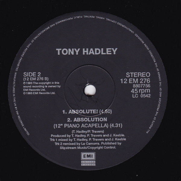 Tony Hadley – Absolution (12", UK - 1993)
