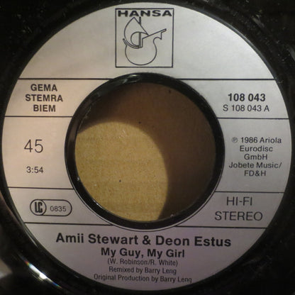 Amii Stewart, Deon Estus – My Guy, My Girl (7", Europe - 1986)