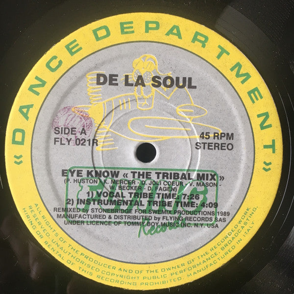 De La Soul – Eye Know (New Remixes By SweMix) (12", Italy - 1989)