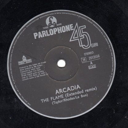 Arcadia (3) – The Flame (Extended Remix) (12", Italy - 1986)