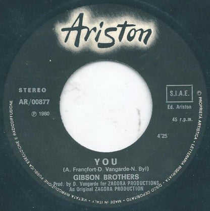 Gibson Brothers – Que Sera Mi Vida "Re-Mixed" (7", Italy - 1980)