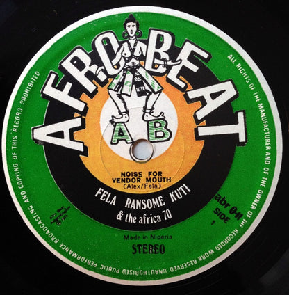 Fela Kuti, Africa 70 – Noise For Vendor Mouth (LP, Album, Nigeria - 1975)