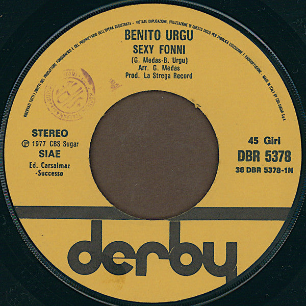 Benito Urgu – Sexy Fonni / Il Gallo È Morto (7", Italy - 1977)