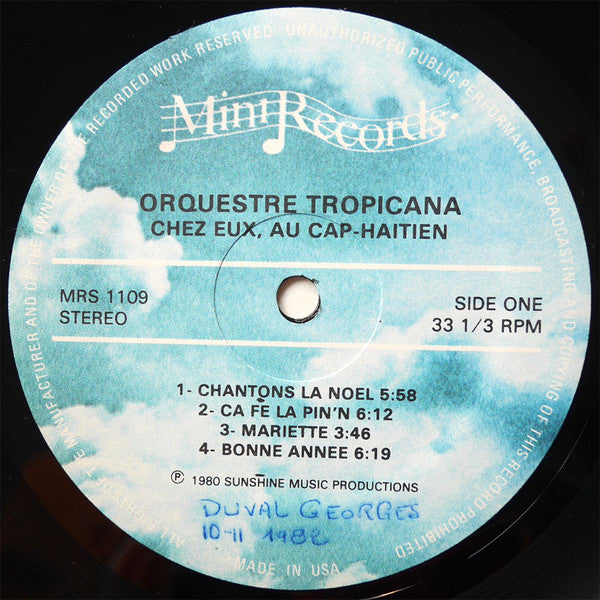 Orchestre Tropicana – Chez Eux, Au Cap-Haïtien (LP, Album, US - 1980)